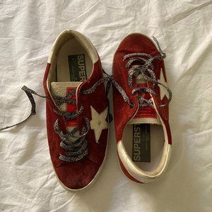 Golden Goose Red Suede Sneakers -  7 / 37
